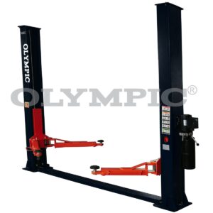 2PBP-10 10,000‐lb. Gold Series / Extra Wide Base Plate 2-Post Lift / Single Point Lock Release / 3-Stage Arms / 3-Stage Foot Pads / 7 Year Warranty / 110" H X 137" W