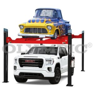 4PHR-9 9,000 lb. Gold Series High-Rise Car Storage Lift Portable Extra Wide Extra Long 82″ Lift Height 7-Year Warranty 112″ W X 219″ L
