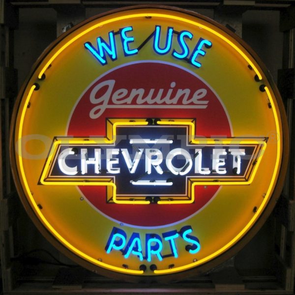 9CHVBK Chevrolet Parts Neon Garage Sign In Steel Can