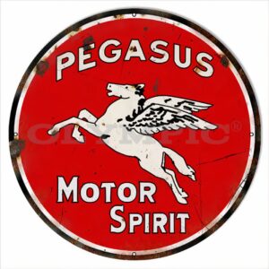 30×30 Distressed Pegasus Motor Oil Reproduction Metal SignO-RG7640 (With Watermark)